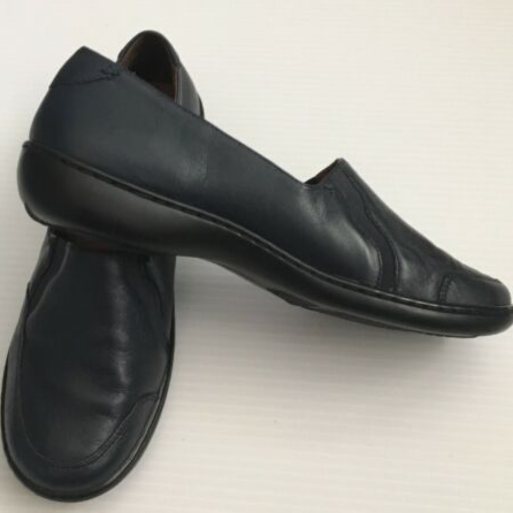 Hush Puppies Leather Comfort Loafers, Navy, 9.5